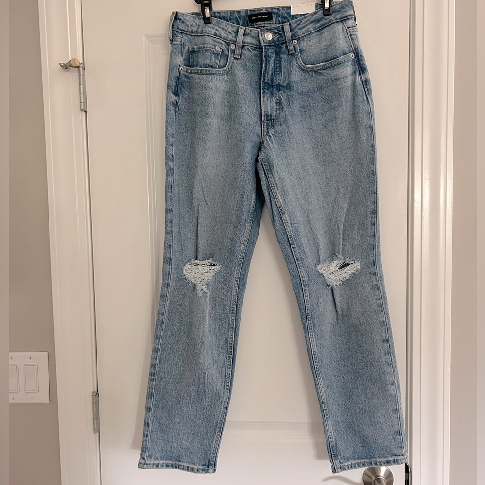 NWT! Free Assembly Women's Original 90's Straight Leg Blue Denim Jeans Size 8 - Picture 5 of 13